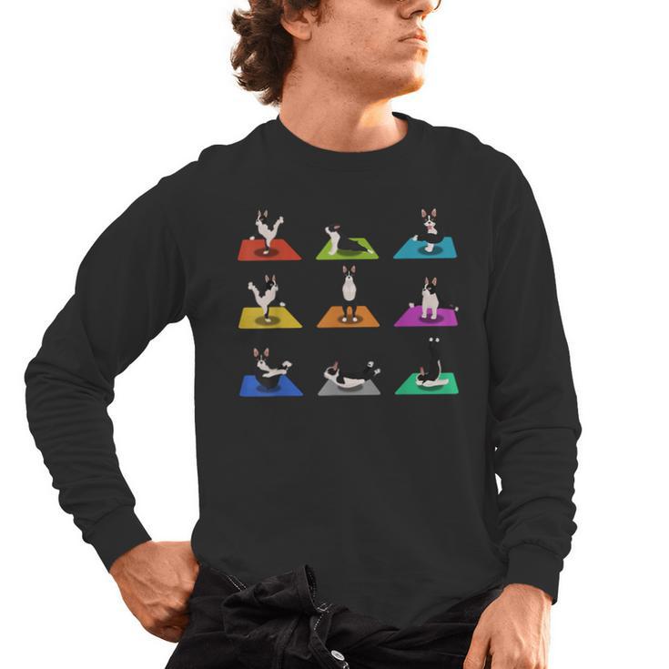 Boston Terriers Yoga Asana Pose And Meditation Men's Long Sleeve T-Shirt