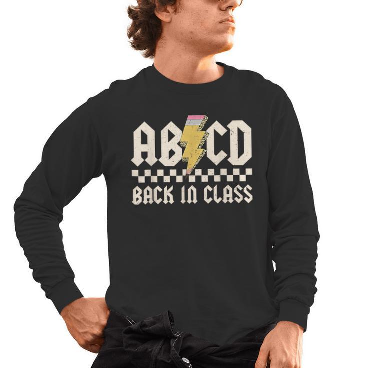 Boys Girls Teachers Rock Back To School ABCD Back In Class Men's Long Sleeve T-Shirt