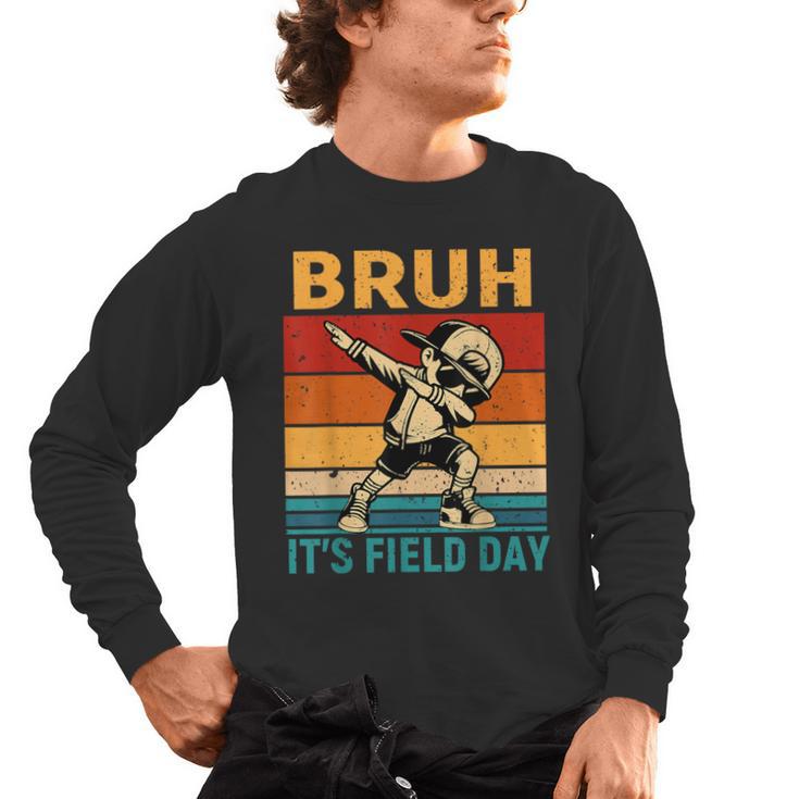 Bruh It's Field Day Teacher Happy Field Day Dabbing Boy Men's Long Sleeve T-Shirt