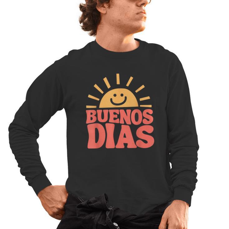 Buenos Dias Spanish Teacher Appreciation Back To School Men's Long Sleeve T-Shirt