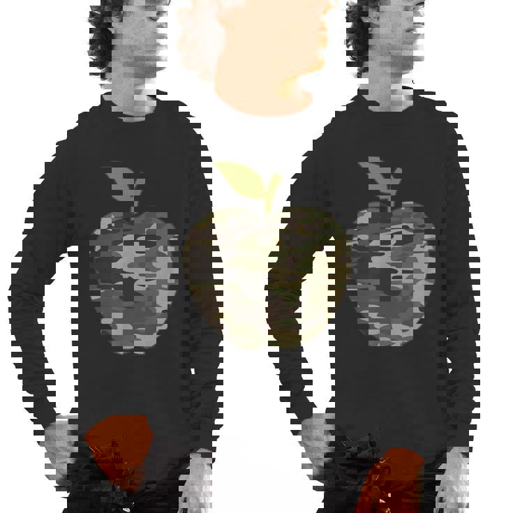 Camo Apple Camouflage Clothing School Student Camo Teacher Men Women Kids Men&#x27;s Long Sleeve T-Shirt