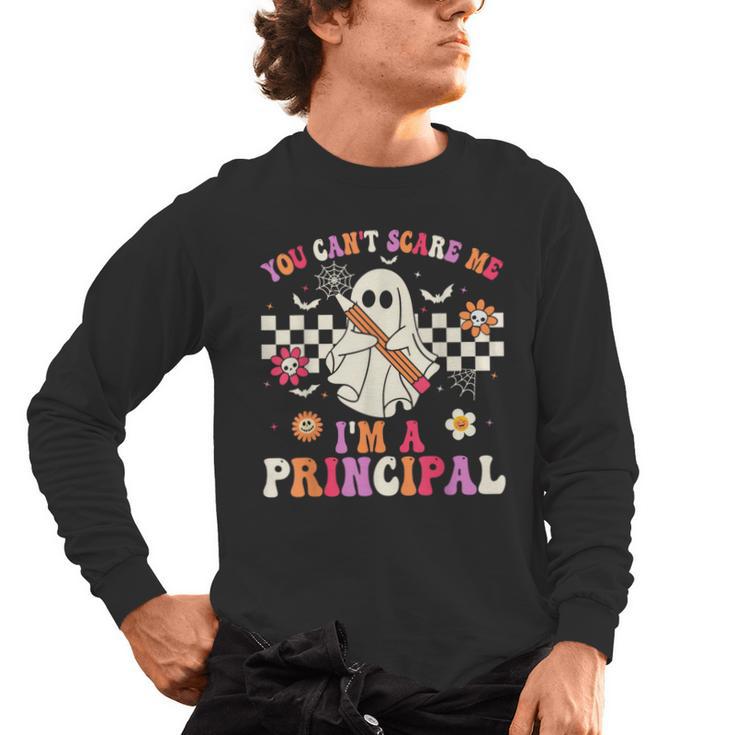 You Can't Scare Me I'm a Principal Halloween Teacher Men's Long Sleeve T-Shirt