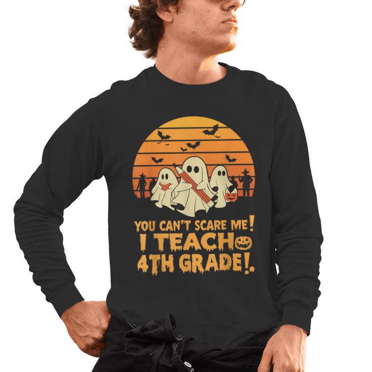 You Can't Scare Me I Teach 4th Grade Teacher Halloween Men's Long Sleeve T-Shirt