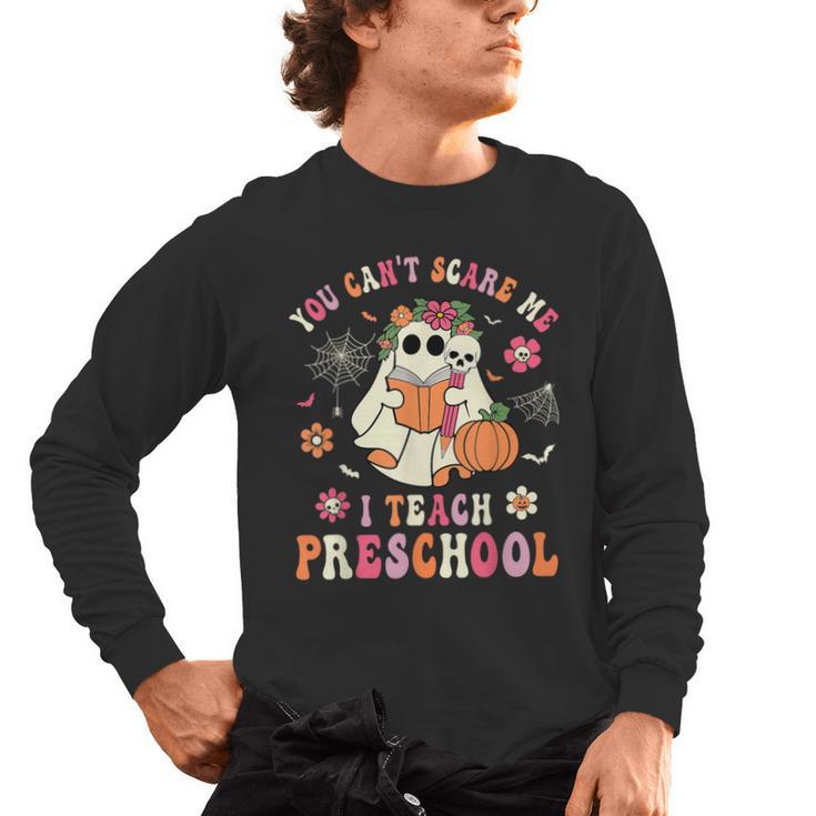 You Can't Scare Me I Teach Preschool Teacher Team Halloween Men's Long Sleeve T-Shirt