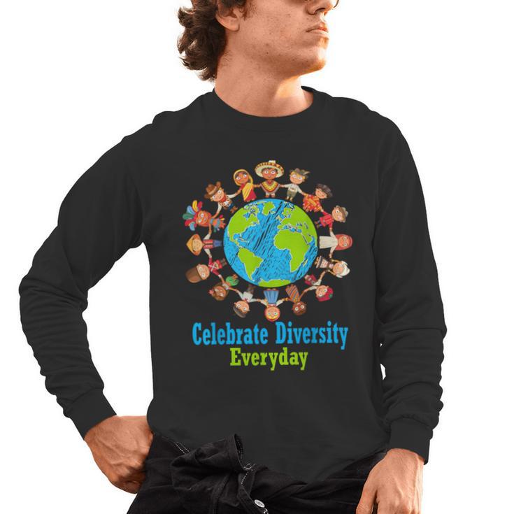 Celebrate Diversity Everyday Teachers & School Student Gift Men's Long Sleeve T-Shirt