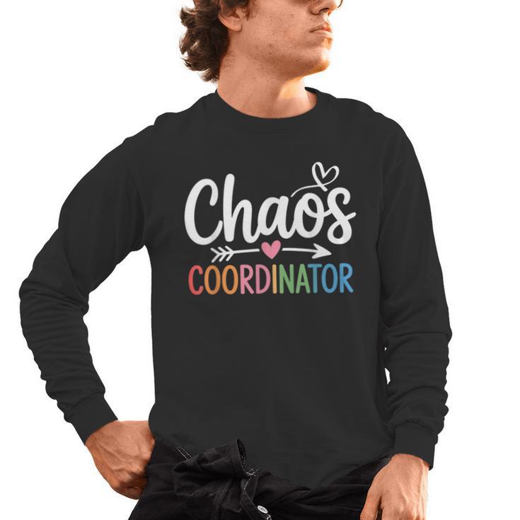 Chaos Coordinator Teacher Student Back To School 2025 Men's Long Sleeve T-Shirt