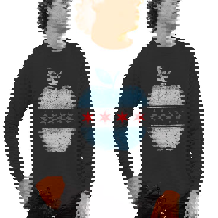 Chicago Flag Teacher School Cute Men&#x27;s Long Sleeve T-Shirt