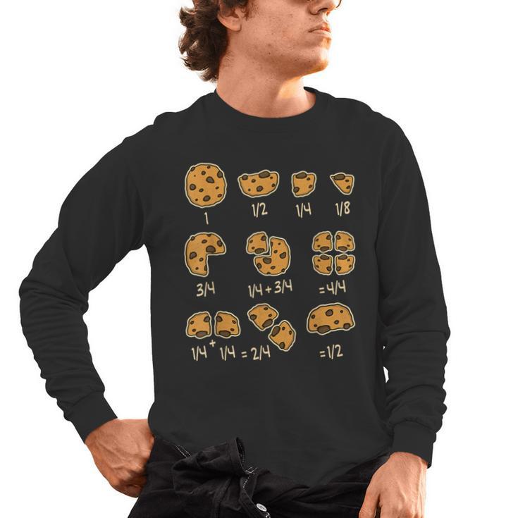 Chocolate Cookie Quick Math Fraction Math Teachers For Men Women Girls Kids Men's Long Sleeve T-Shirt