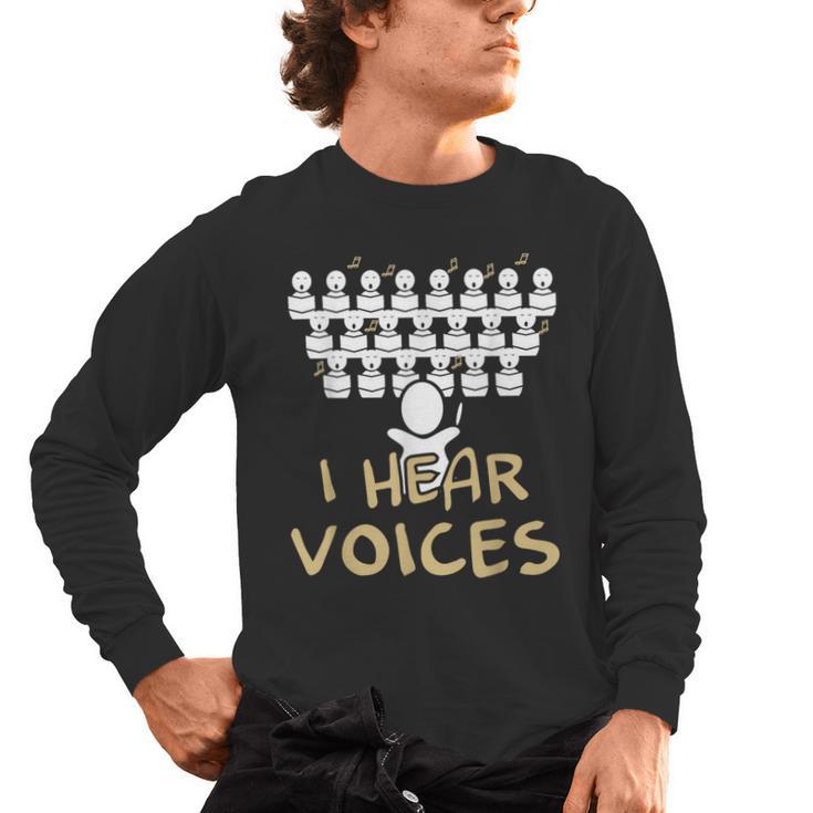 Choir Teacher Shirt I Hear Voices Chorister Tee Men's Long Sleeve T-Shirt