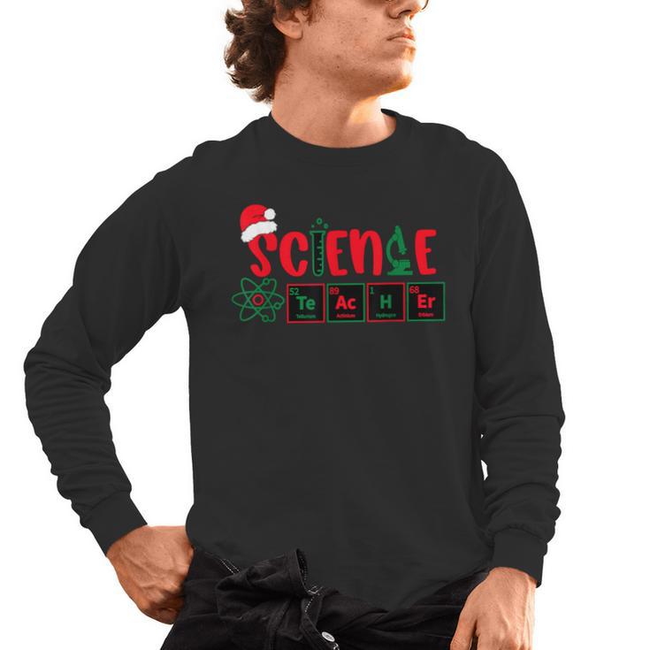 Christmas Science Teacher Santa Educator Chemical Elements Men's Long Sleeve T-Shirt