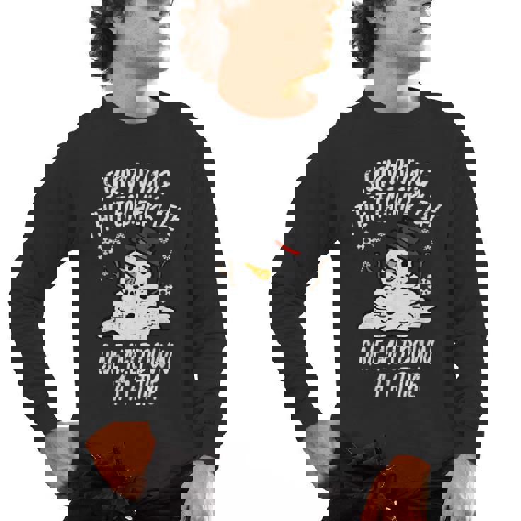 Christmas Surviving Teacher Life Meltdown Xmas Women Men Men&#x27;s Long Sleeve T-Shirt