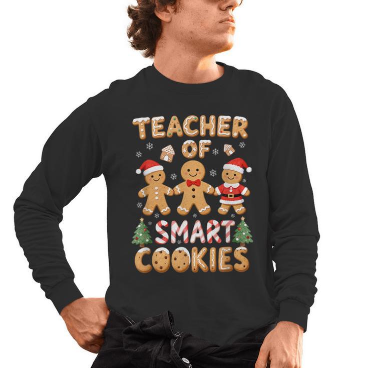 Christmas Teacher Of Smart Cookies Gingerbread Man Teaching Men's Long Sleeve T-Shirt