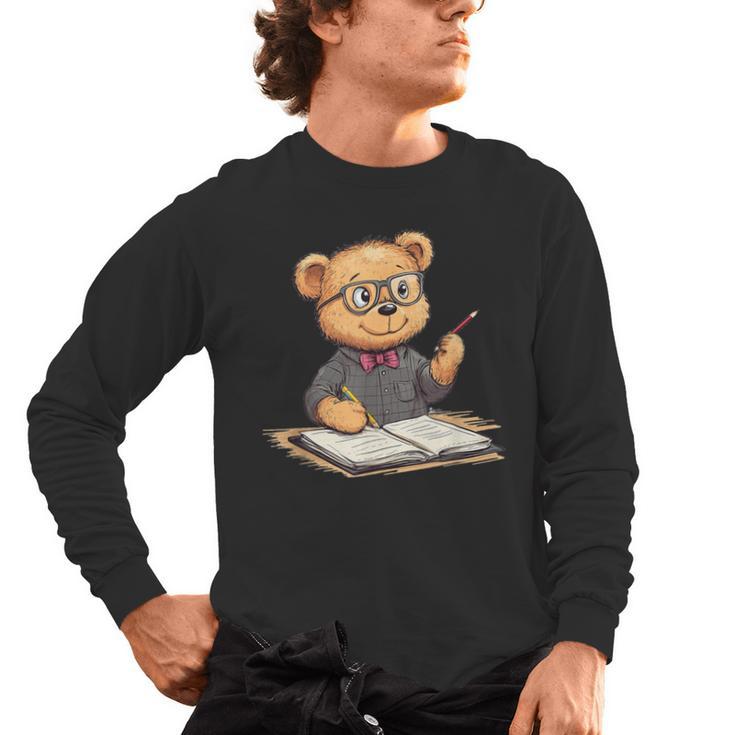 Classroom Fun With Teddy Bear Teacher Men's Long Sleeve T-Shirt