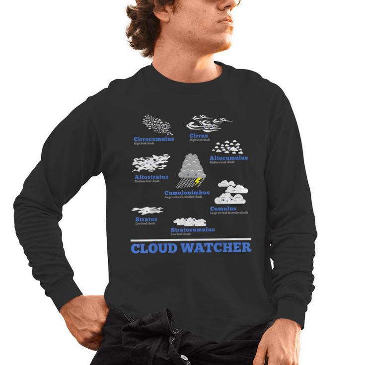 Cloud Watcher Cloud Types Science Student Teacher Cute Faces Men's Long Sleeve T-Shirt