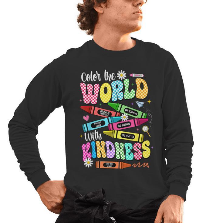 Color The World With Kindness Teacher Back To School Men's Long Sleeve T-Shirt