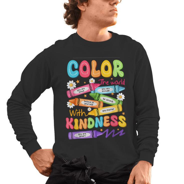 Color The World With Kindness Teachers Back To School Men's Long Sleeve T-Shirt