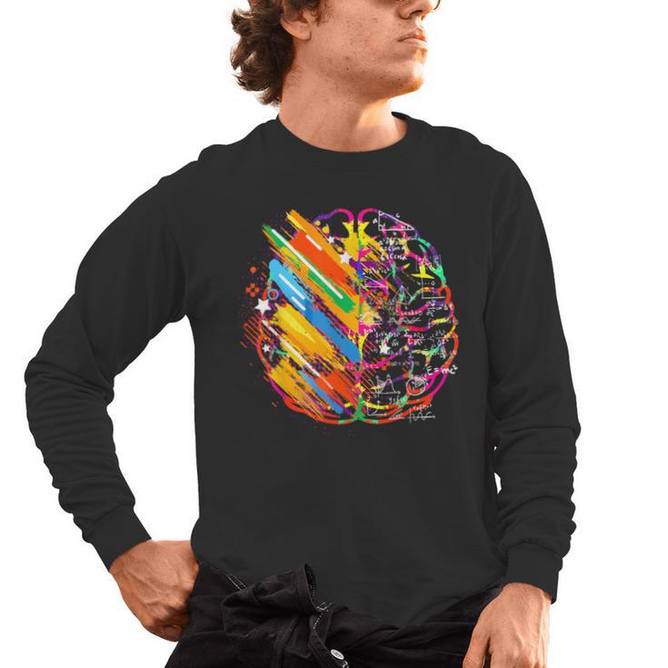 Colorful Brain Art Teacher Artist Painter Student Men's Long Sleeve T-Shirt