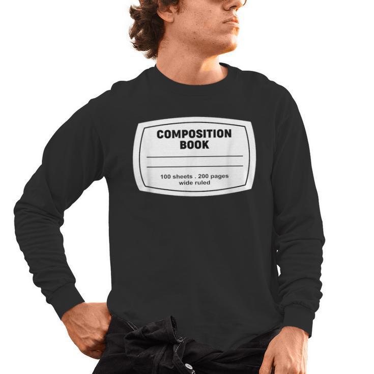 Composition Notebook Halloween Costume Teacher Student Men's Long Sleeve T-Shirt