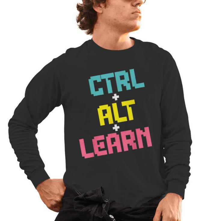 Computer Teacher Back To School Kids Ctrl Alt Learn Men's Long Sleeve T-Shirt
