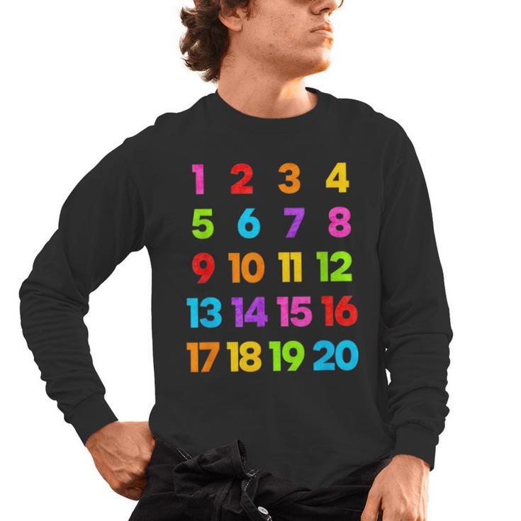 Counting 1-10 Learn To Count Number School Kids Teacher Men's Long Sleeve T-Shirt