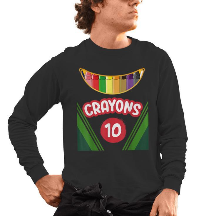 Crayon Box Fun Teacher Student Crayon Squad Halloween 2022 Men's Long Sleeve T-Shirt