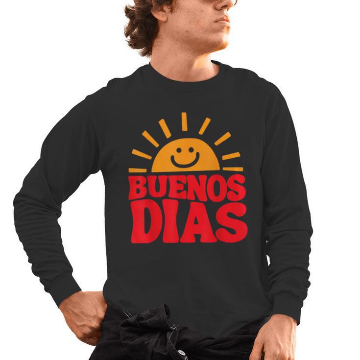 Cute Bilingual Spanish Teacher Buenos Dias Sunshine Men's Long Sleeve T-Shirt