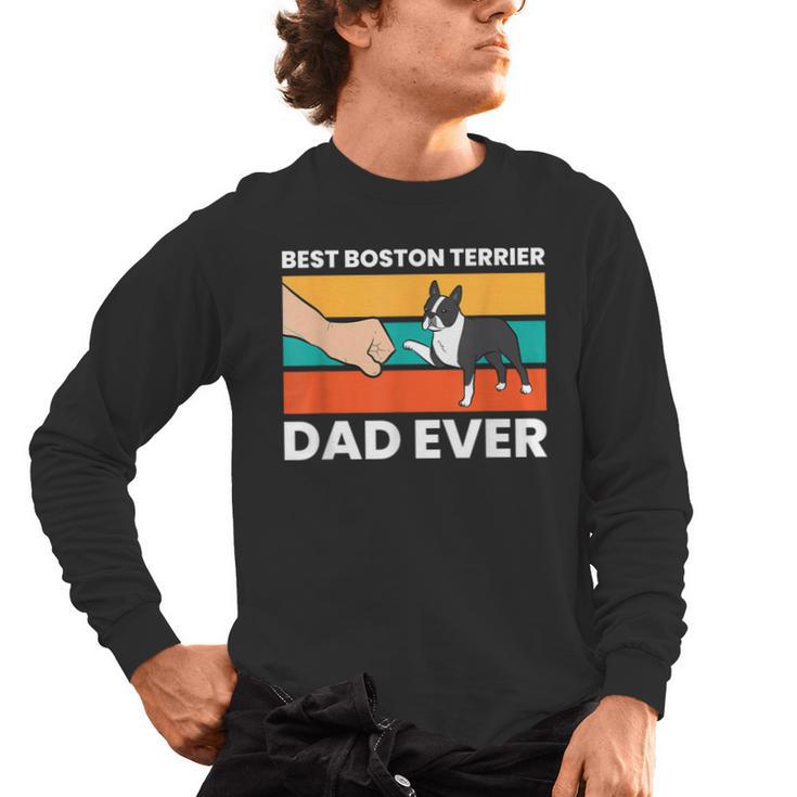 Cute Boston Terrier Best Boston Terrier Dad Ever Men's Long Sleeve T-Shirt