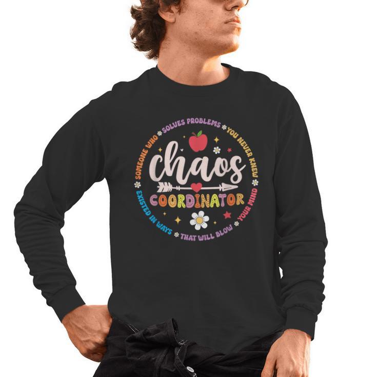 Cute Chaos Coordinator Teacher First Day Of School Men's Long Sleeve T-Shirt