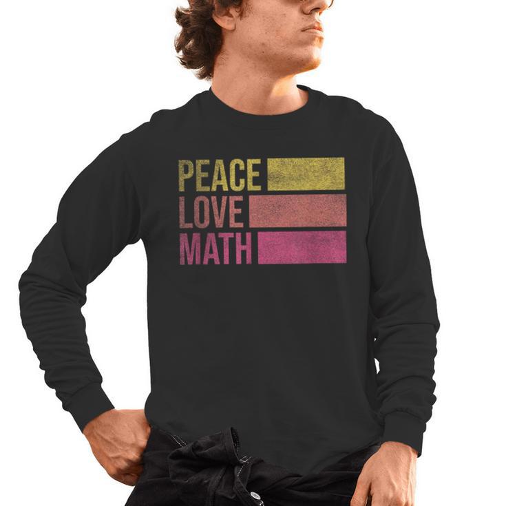 Cute Math Teacher Peace Love Math Men's Long Sleeve T-Shirt