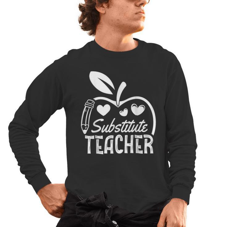 Cute Substitute Teacher Appreciation Men Women Men's Long Sleeve T-Shirt
