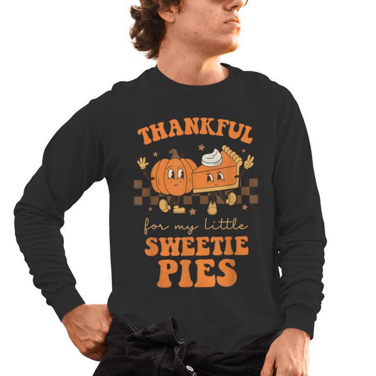 Cute Thanksgiving Teacher Thankful For My Sweetie Pies Mom Men's Long Sleeve T-Shirt
