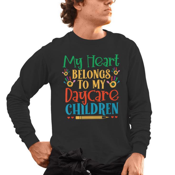 Daycare Children Childcare Provider Teacher PreK Nursery Men's Long Sleeve T-Shirt