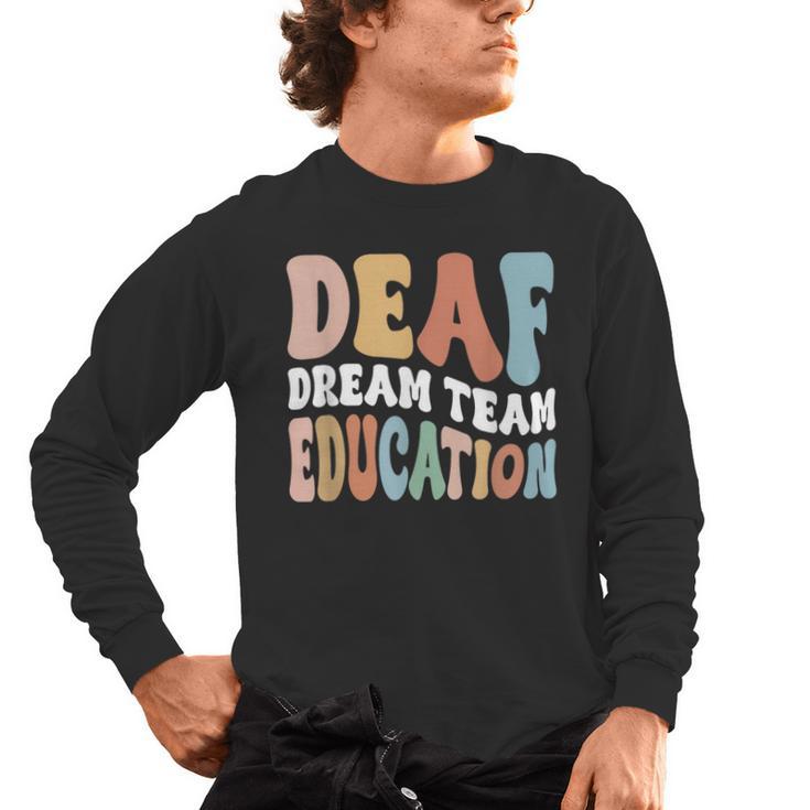 Deaf Dream Team Education Deaf Education Teacher Men's Long Sleeve T-Shirt
