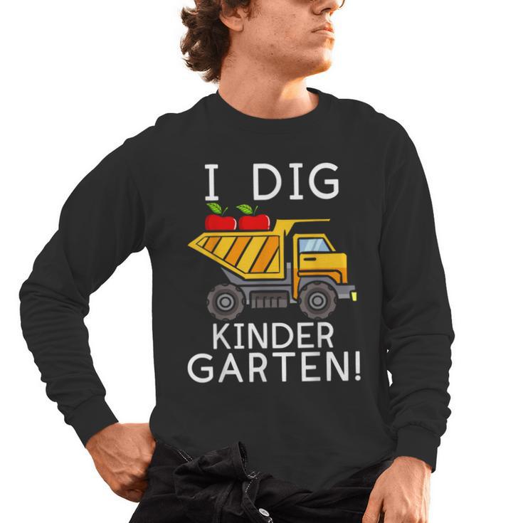 I Dig Kindergarten Student Teacher Construction First Day Men's Long Sleeve T-Shirt