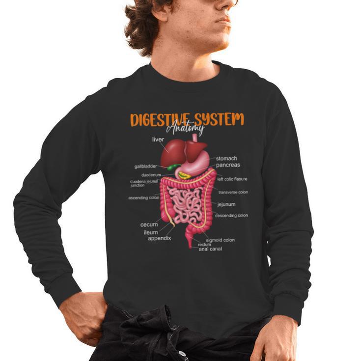 Digestive System Anatomy Anatomical Biology Teacher Men's Long Sleeve T-Shirt