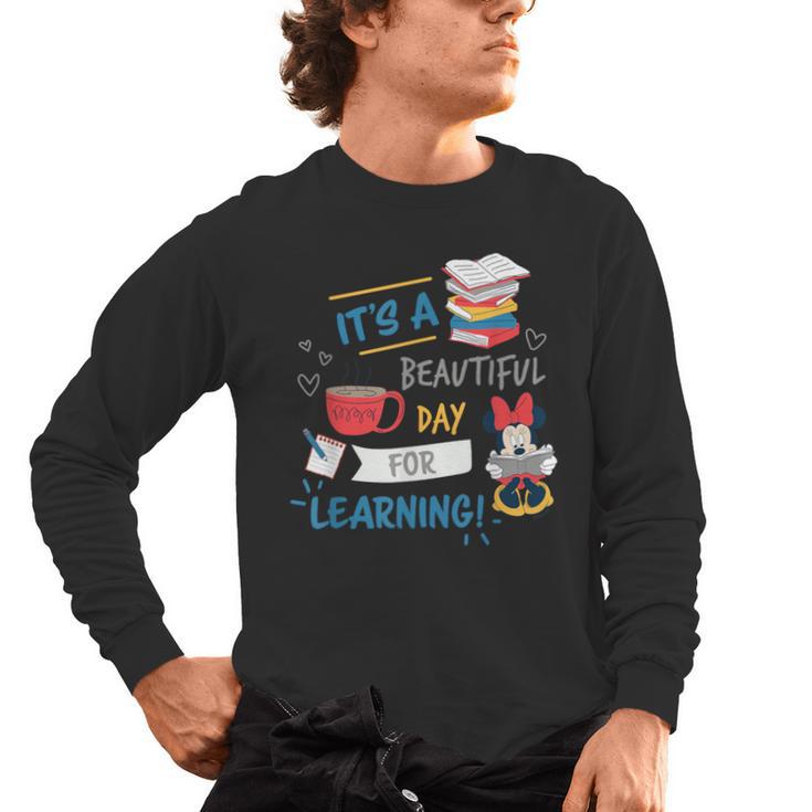 Disney Minnie Mouse Beautiful Day For Learning Teacher's Day Men's Long Sleeve T-Shirt