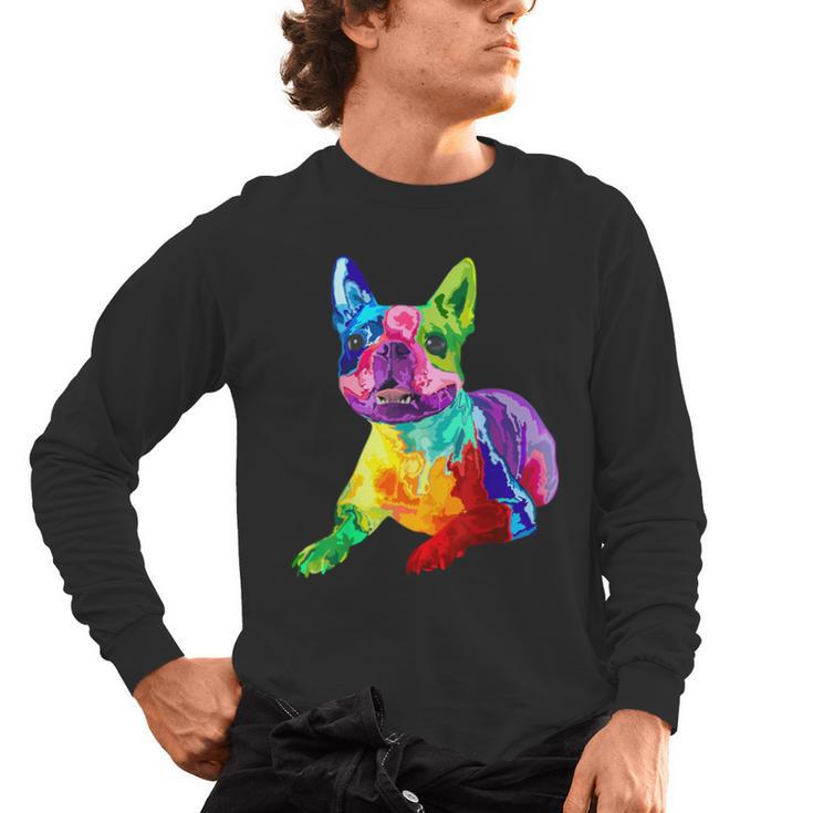 Dog Lover Boston Terrier Dog Colorful Boston Terrier Men Women Kids Men's Long Sleeve T-Shirt