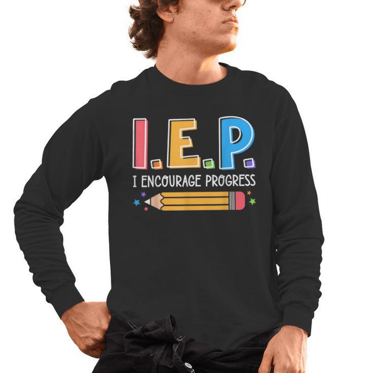 I E P I Encourage Progress Special Education Teacher Men's Long Sleeve T-Shirt
