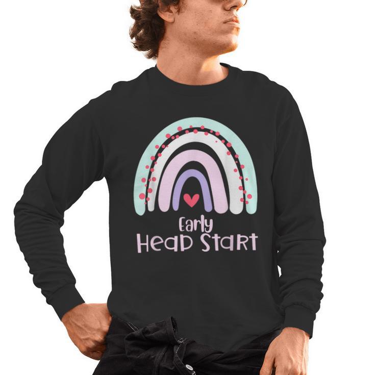 Early Headstart Cute Retro Rainbow Teachers Men's Long Sleeve T-Shirt