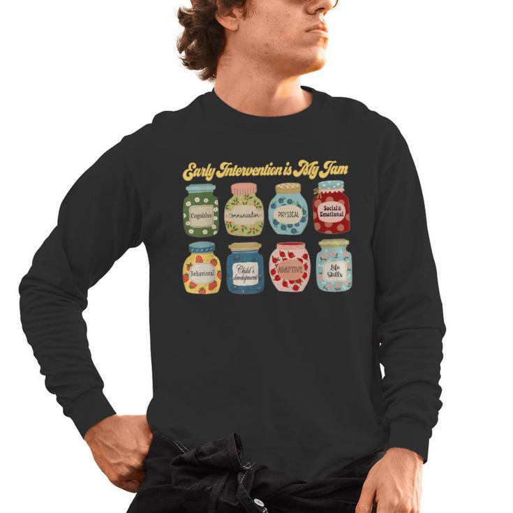 Early Intervention Is My Jam Early Intervention Teacher Men's Long Sleeve T-Shirt