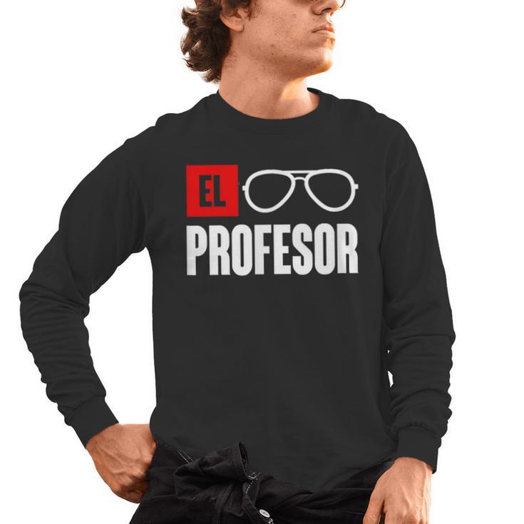 El Professor Money Costume Profesor Glasses Men Teacher Gift Men's Long Sleeve T-Shirt