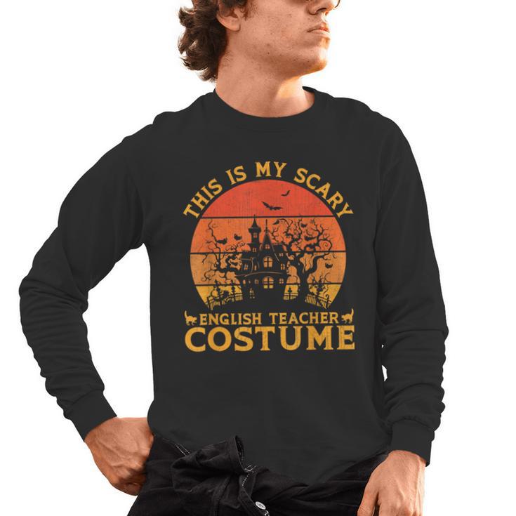 English Teacher Matching This Is My Scary Halloween Costume Men's Long Sleeve T-Shirt