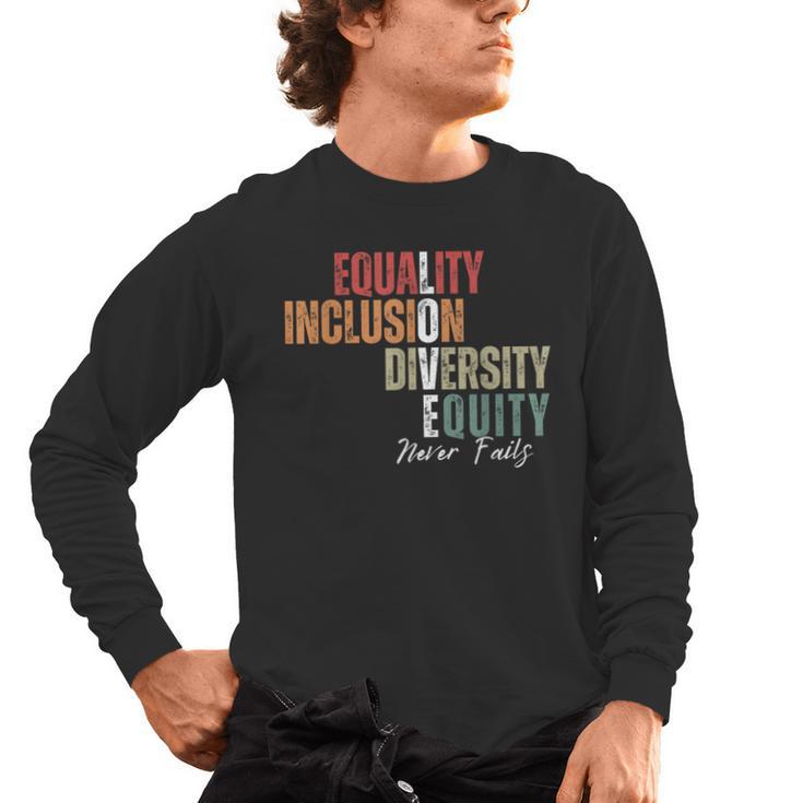 Equality Inclusion Diversity Equity Love Never Fails Teacher Men's Long Sleeve T-Shirt