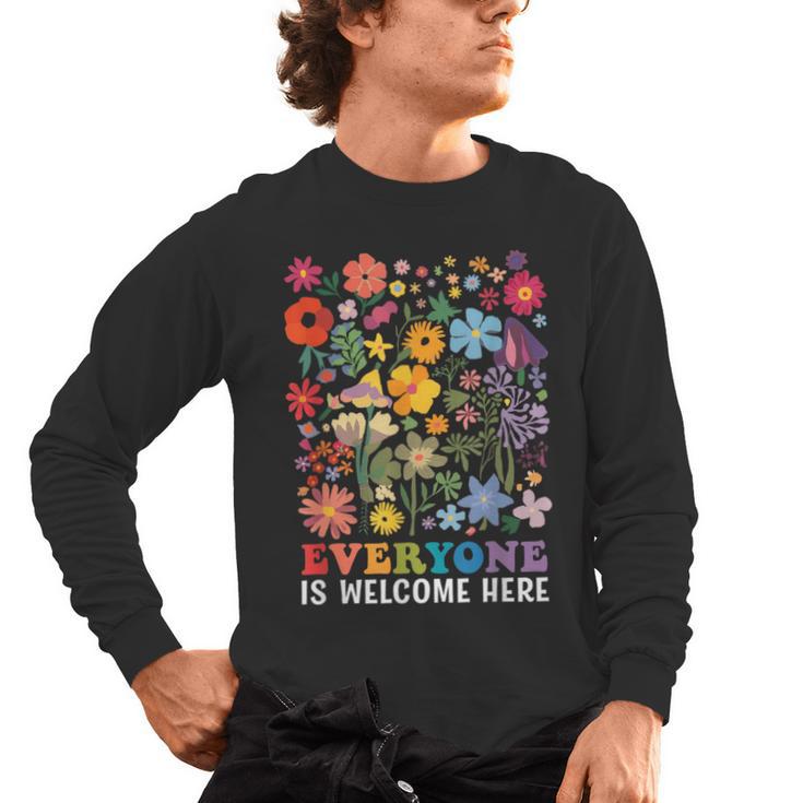 Everyone Is Welcome Here Tshirt Idaho Teacher Support Retro Men's Long Sleeve T-Shirt