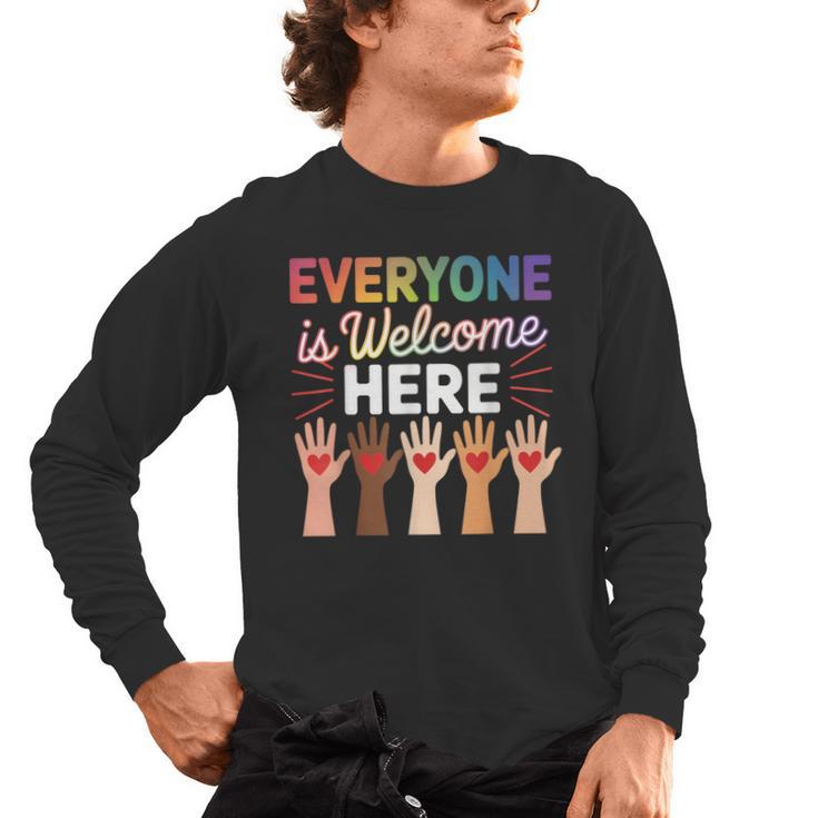 Everyone Is Welcome Here Shirt Teacher Men's Long Sleeve T-Shirt