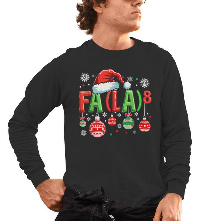 FA LA 8 Christmas Santa FA La Math Teacher Student Men's Long Sleeve T-Shirt