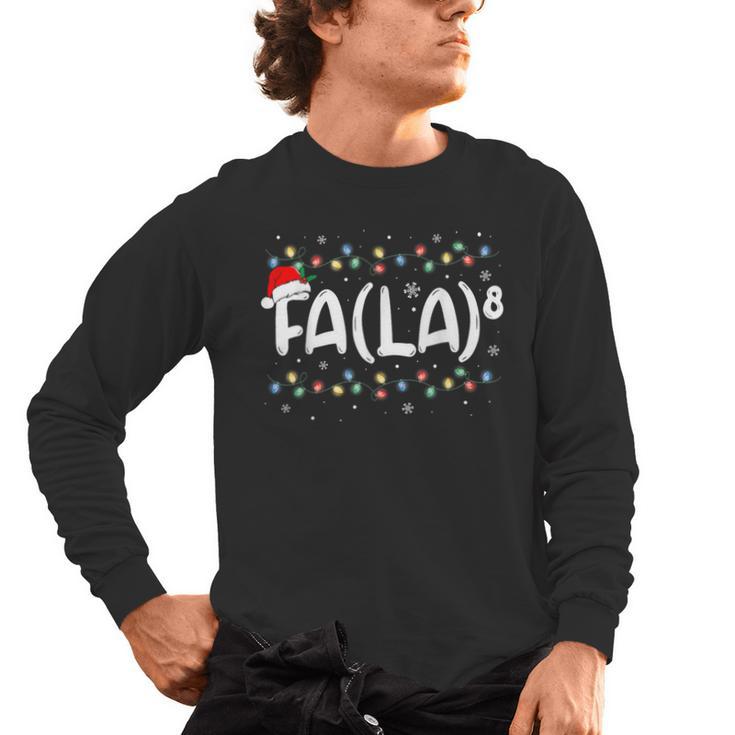 FA LA8 Christmas Santa Fa La Math Teacher Men Women Men's Long Sleeve T-Shirt
