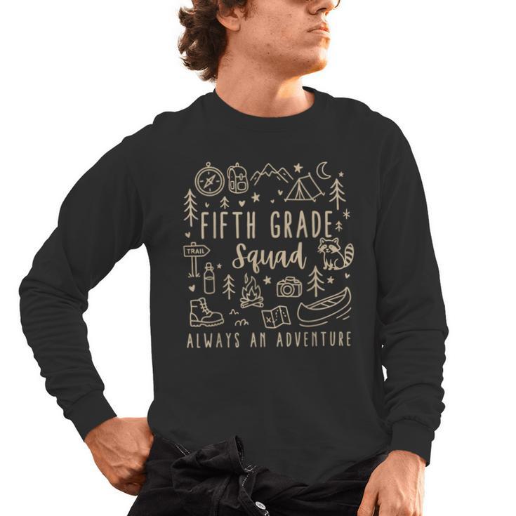 Fifth Grade Squad Adventure Camping 5th Grade Teacher Kids Men's Long Sleeve T-Shirt