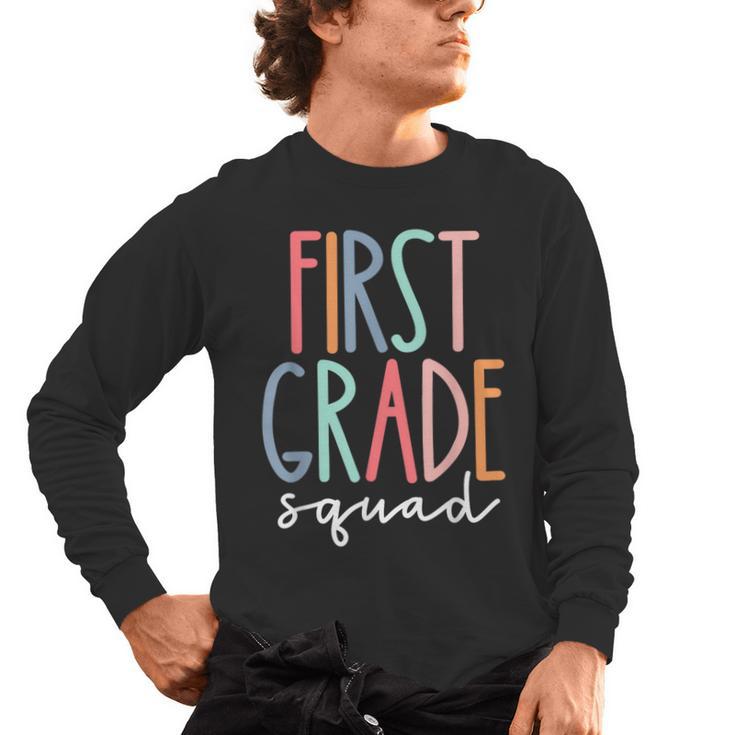 First Grade Squad 1st Grade Teacher Crew Back To School Team Men's Long Sleeve T-Shirt