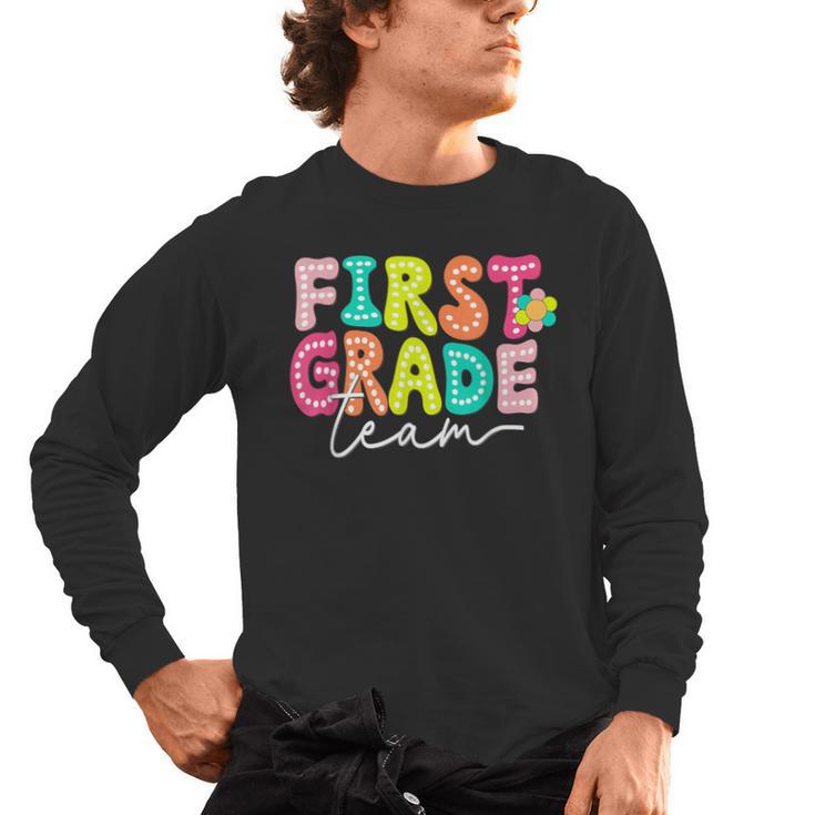 First Grade Team Teacher Back To School 1st Grade Squad Kids Men's Long Sleeve T-Shirt